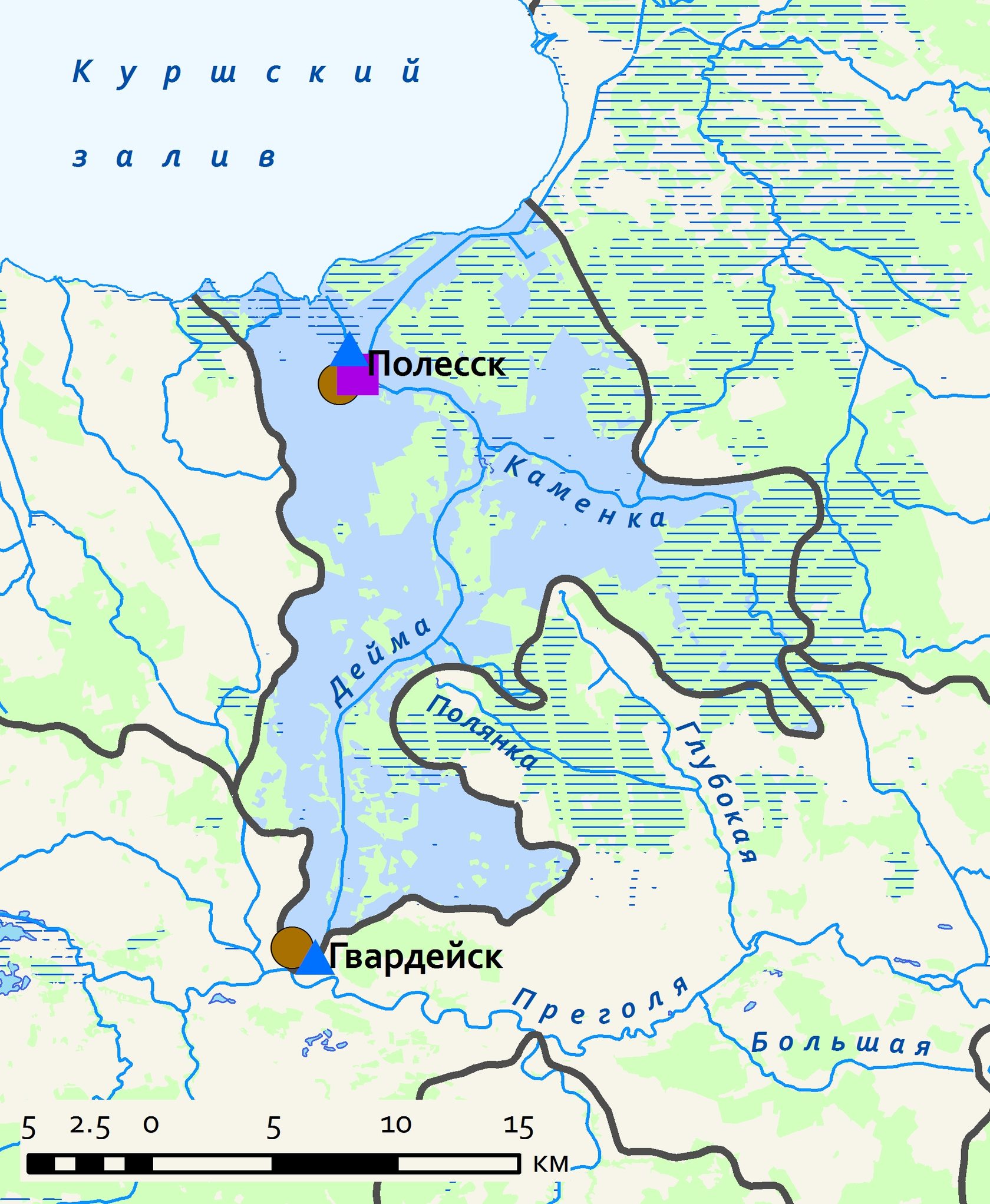 Карта преголи калининград